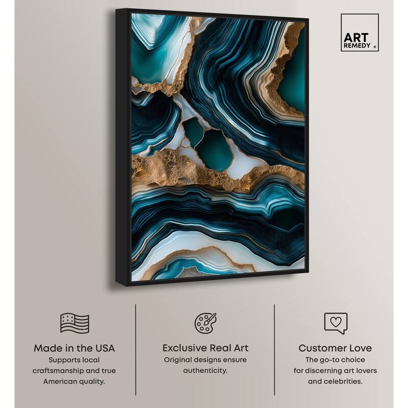 Teal Tectonic II Canvas by Art Remedy