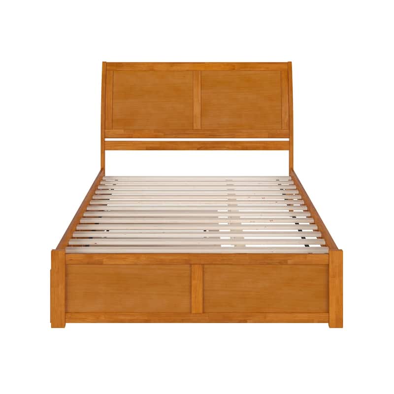 Portland Platform Bed with Footboard and Twin XL Trundle