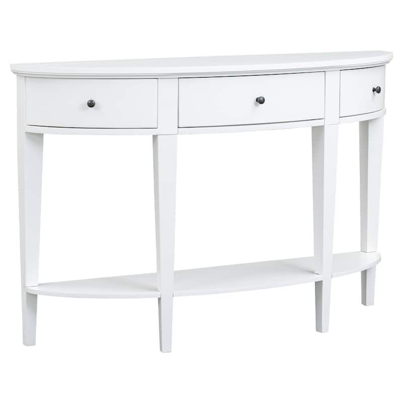 Modern Curved Console Table Sofa Table with 3 drawers and 1 Shelf for