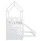 preview thumbnail 10 of 18, White Twin Over Twin Wood House Bunk Bed with Two Drawers and Slide