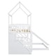 preview thumbnail 9 of 7, White Wooden Twin over Twin Bunk House Bed Frame with Convertible Slide, Storage Stairs, Ladder, Guardrails for Kids, Teens