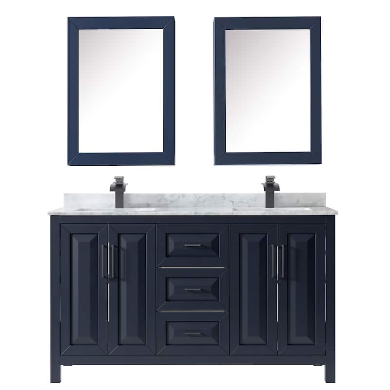 Wyndham Collection Daria 60" Free Standing Double Vanity Set with MDF