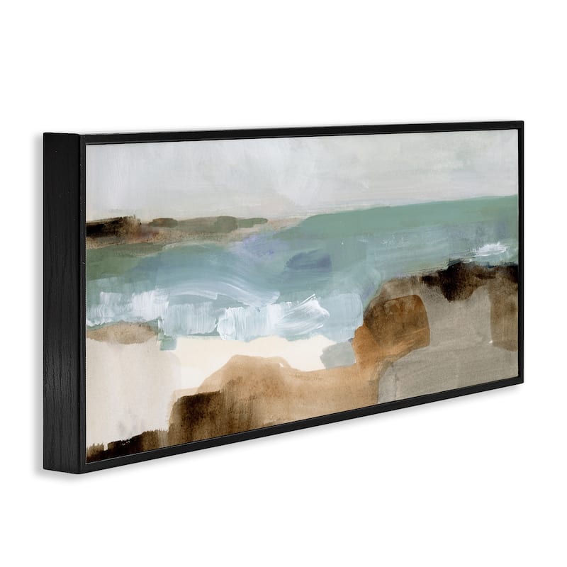 Stupell Abstract Ocean Wave Landscape Muddy Earth Tones Framed Wall Art - Grey
