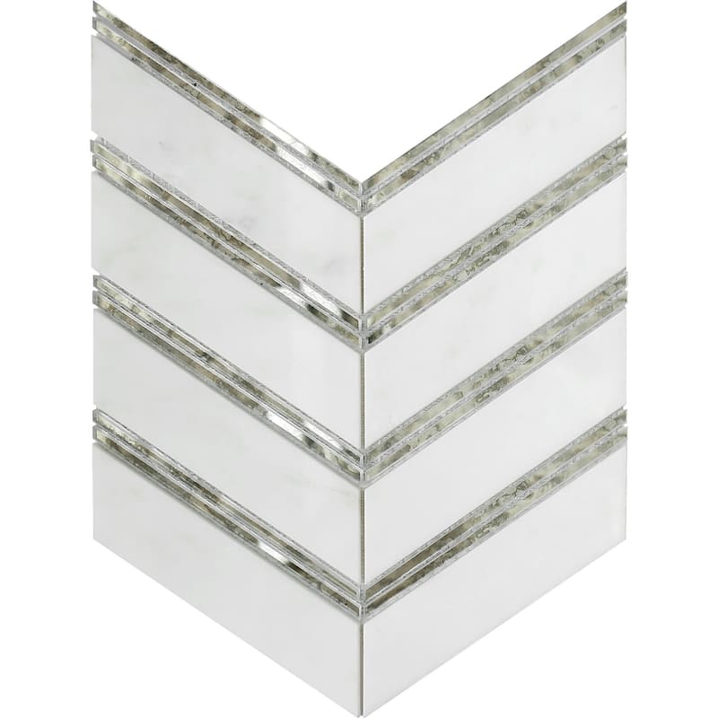 Emser Tile Intrigue - 12" x 12" Chevron Floor and Wall Mosaic Tile - - Mirror