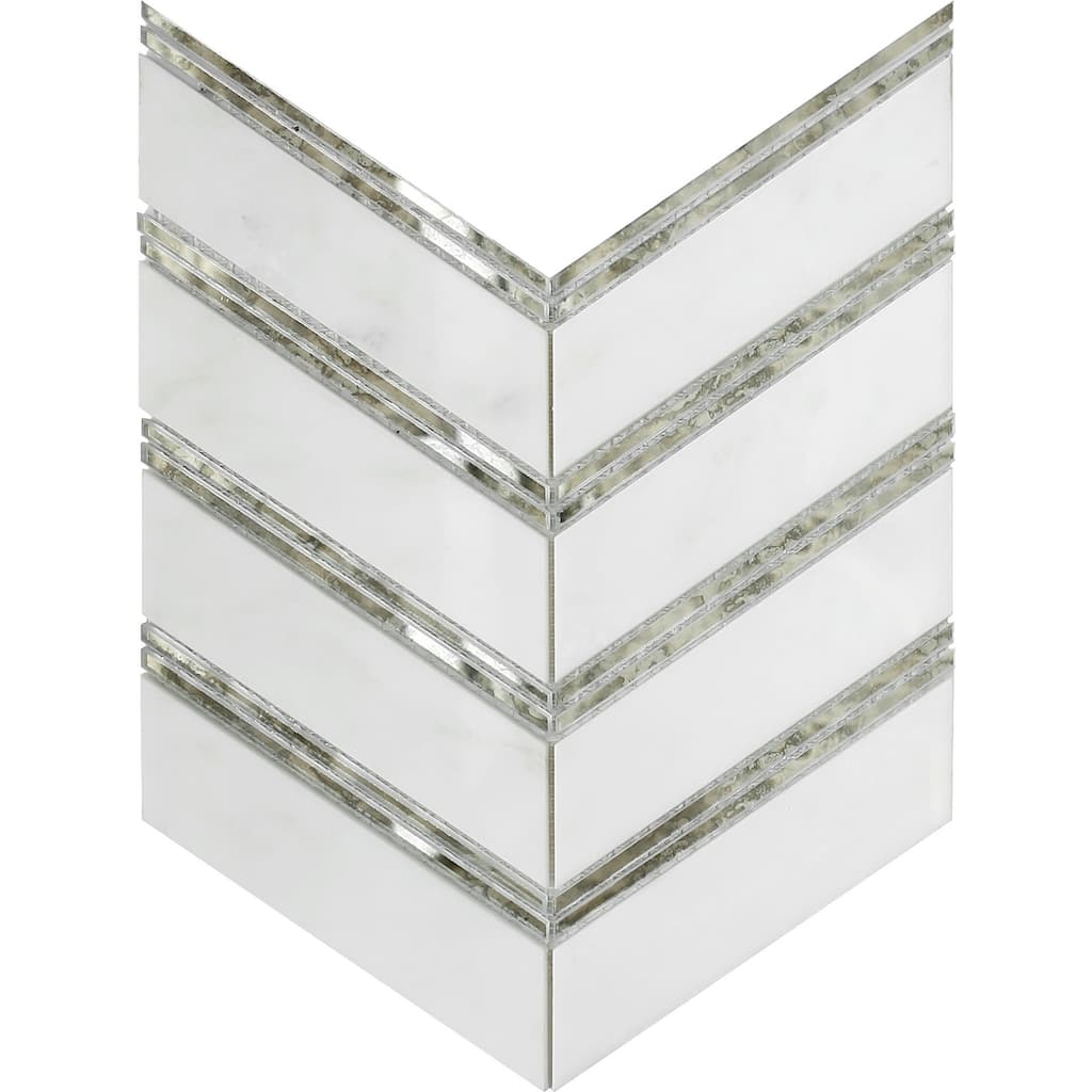 Emser Tile Intrigue - 12" x 12" Chevron Floor and Wall Mosaic Tile -