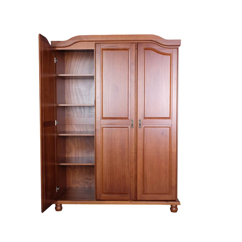 100% Solid Wood Kyle 4-Door Wardrobe Armoire by Palace Imports