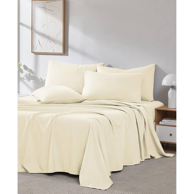 Vilano Series Extra Deep Pocket 6-piece Bed Sheet Set - California King - Off White