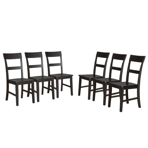 Wood Dining Chairs with Ergonomic Design, Set of 6