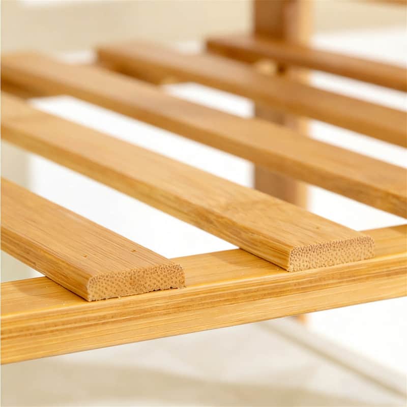 Stylish Bamboo Garment Rack with Shelves and Shoe Storage