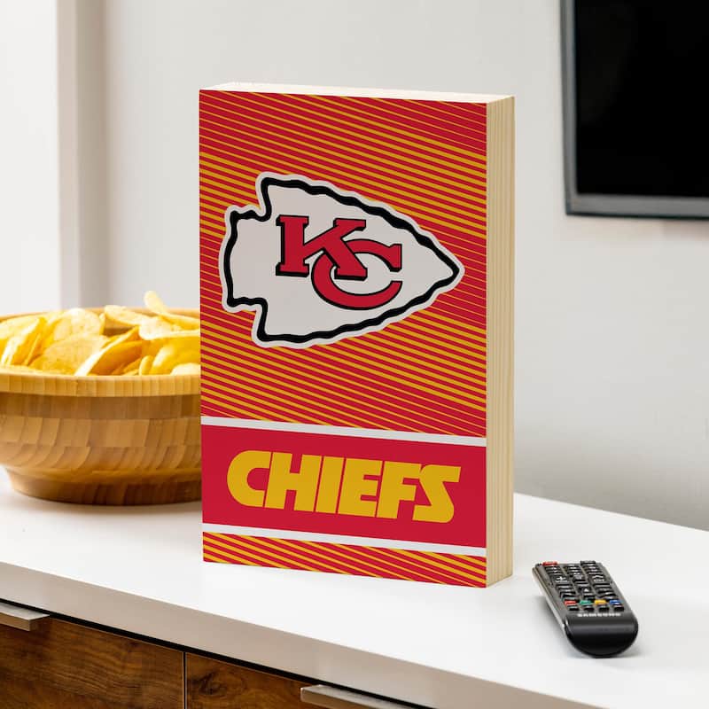 Kansas City Chiefs Wooden Tabletop Mantel Shelf Sign - 8" x 12"