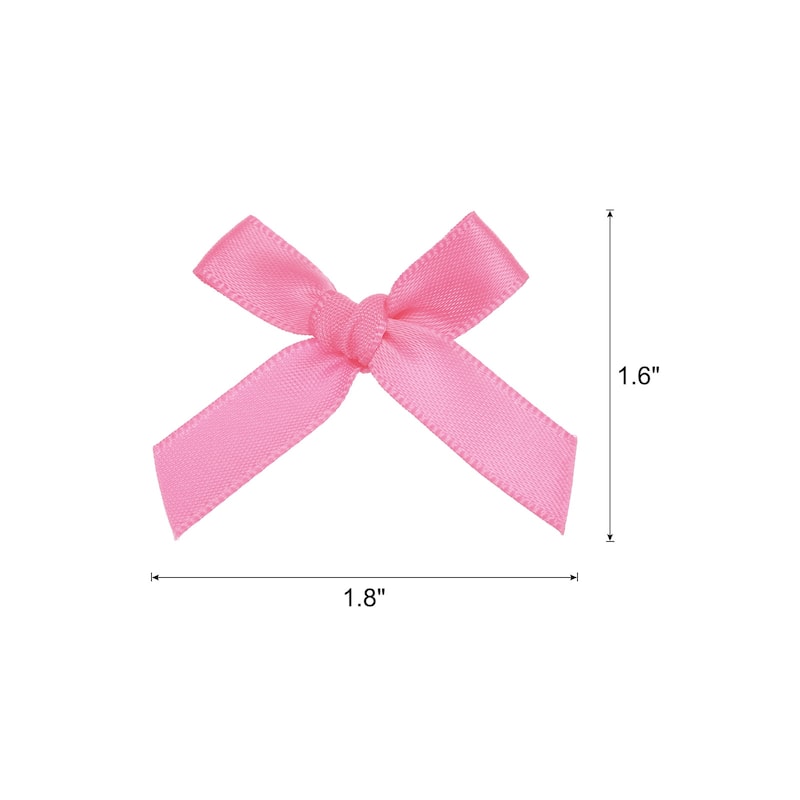 100Pcs Mini Ribbon Bow 1.8 inch Mini Fabric Satin Ribbon