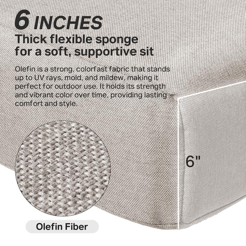 Ivora 24" W x 24" D x 6" T Water & Fade Resistant Outdoor Lounge Chair Replacement Cushion Set