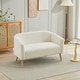 preview thumbnail 25 of 31, 50.78" Modern Loveseat Couch Sofa, Corduroy Fabric Upholstered 2-Seat Sofa, Loveseat with Wooden Walnut Legs