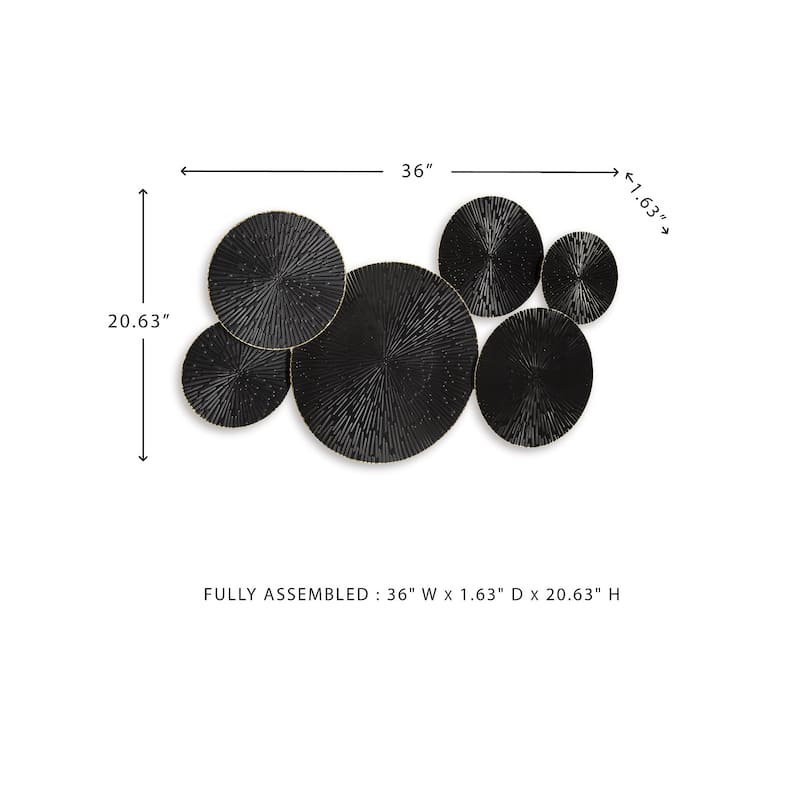 Signature Design by Ashley Rhetlen Black/Gold Wall Decor - 36"W x 2"D x 21"H