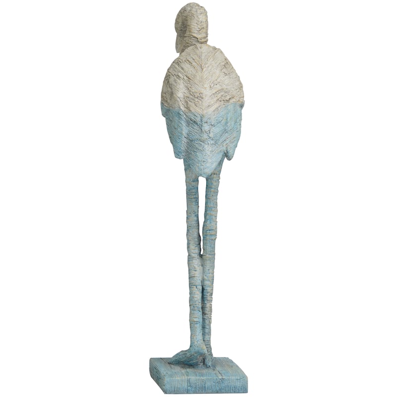 Polystone Flamingo Textured Ombre Sculpture - Light Blue - Roche River Decor - 13"W x 4"L x 19"H