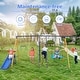 preview thumbnail 6 of 12, Roomfitters 7-in-1 Metal Swing Set, 500 lbs Capacity, Slide, 2 Swings, Climbing Net, Gym Ring & Basket, Multicolor