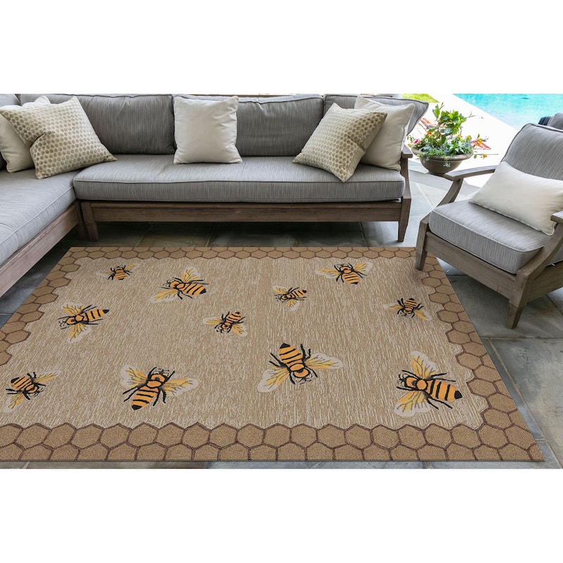 Liora Manne Frontporch Honeycomb Bee Indoor/Outdoor Rug
