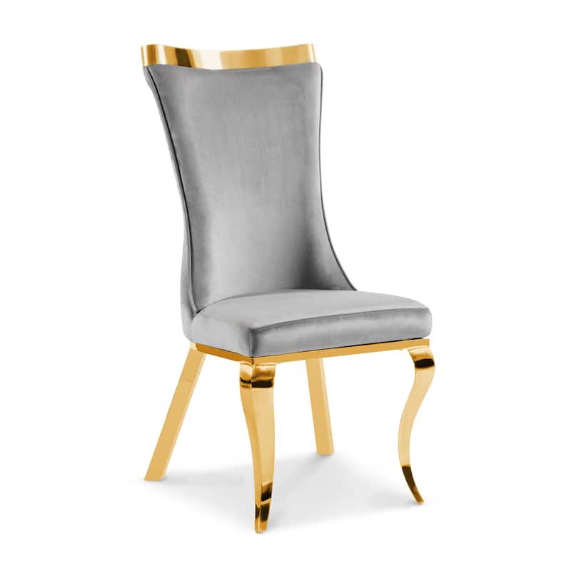 Furniture of America Thaddeus Glam Velvet High Back Side Chair (Set of 2)