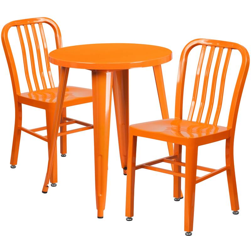 24-inch Round Indoor/ Outdoor 3-piece Metal Table and Chairs Set