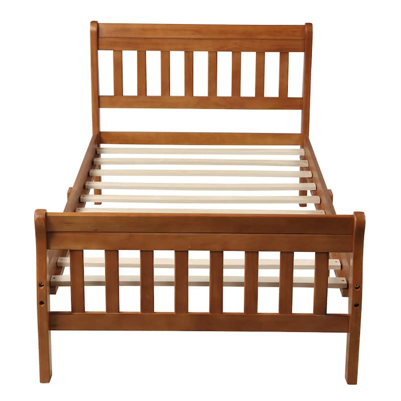 Wood Platform Twin Panel Bed Frame