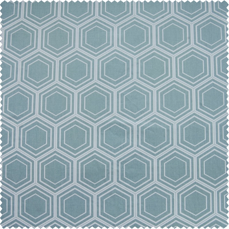 Exclusive Fabrics Honeycomb Ripple Aqua Printed Cotton Tie-Up Window Shade (1 Panel) - 46 X 63