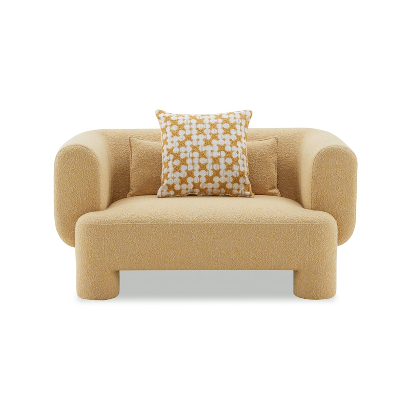 Furniture of America Nyxel Modern 57-inch Yellow Fabric Arm Chair with Pillows