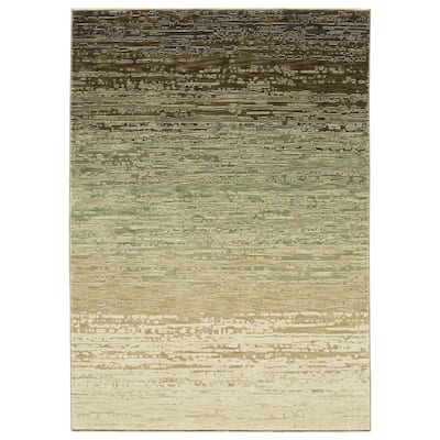 Style Haven Raphael Abstract Ombre Beige/ Brown Mixed Pile Area Rug