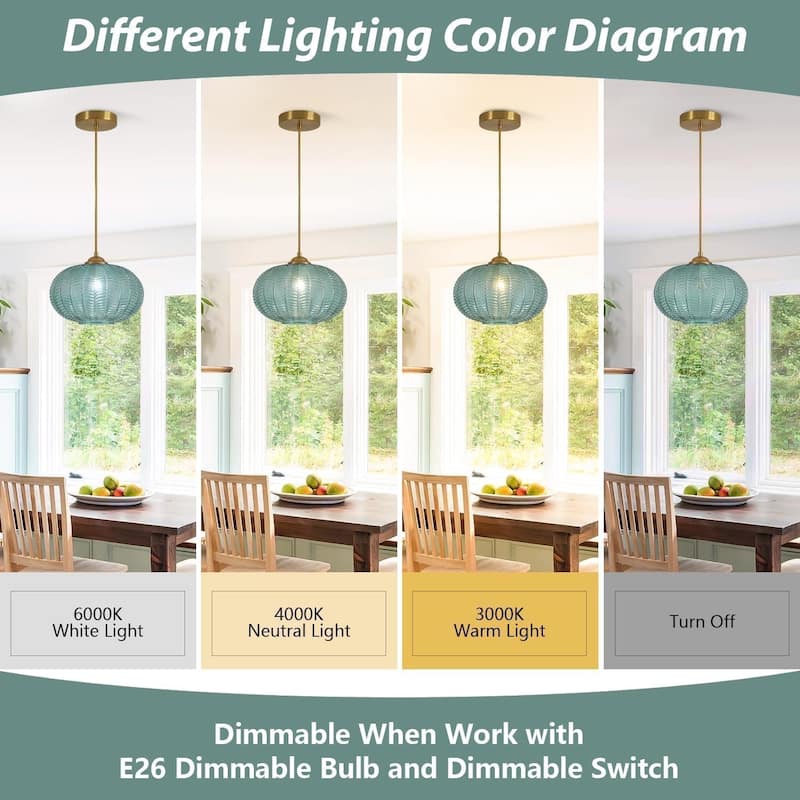 Mid century modern chandelier light green pendant light glass, metal hanging light