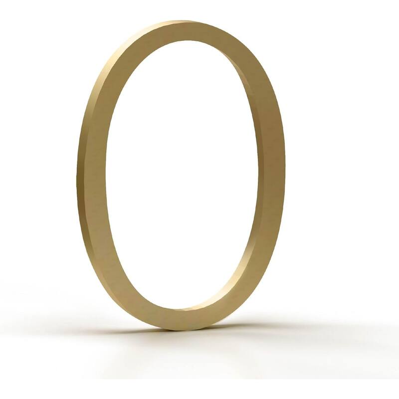 Mega Handles Modern Metal House Numbers | Heavy Duty Outdoor Address Digits | Easy to Install, Floating or Flush Mount Design - 0 - Satin Brass