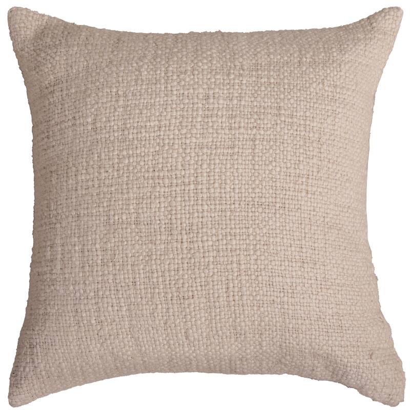 Rizzy Home Solid Textured Modern Throw Pillow - Down - Natural