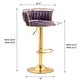 preview thumbnail 72 of 155, Velvet Upholstered Adjustable Bar Stool Swivel Counter Chair Set of 2