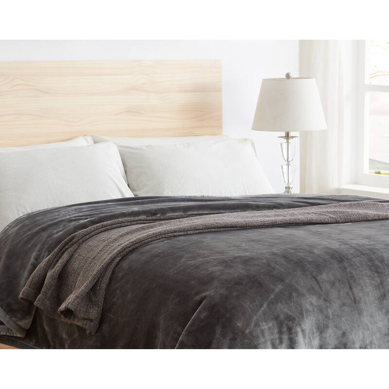 Clara Clark Ultra Plush Thick Reversible Microfiber Heavy Blanket - Raschel Imitation Mink Blanket
