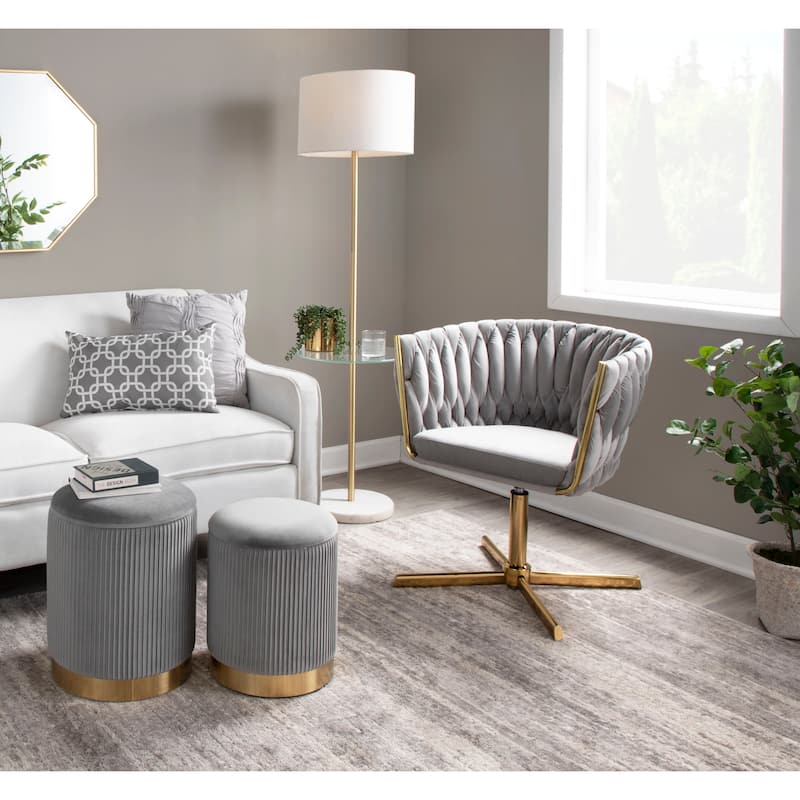 Silver Orchid Braided Erika Swivel Accent Chair