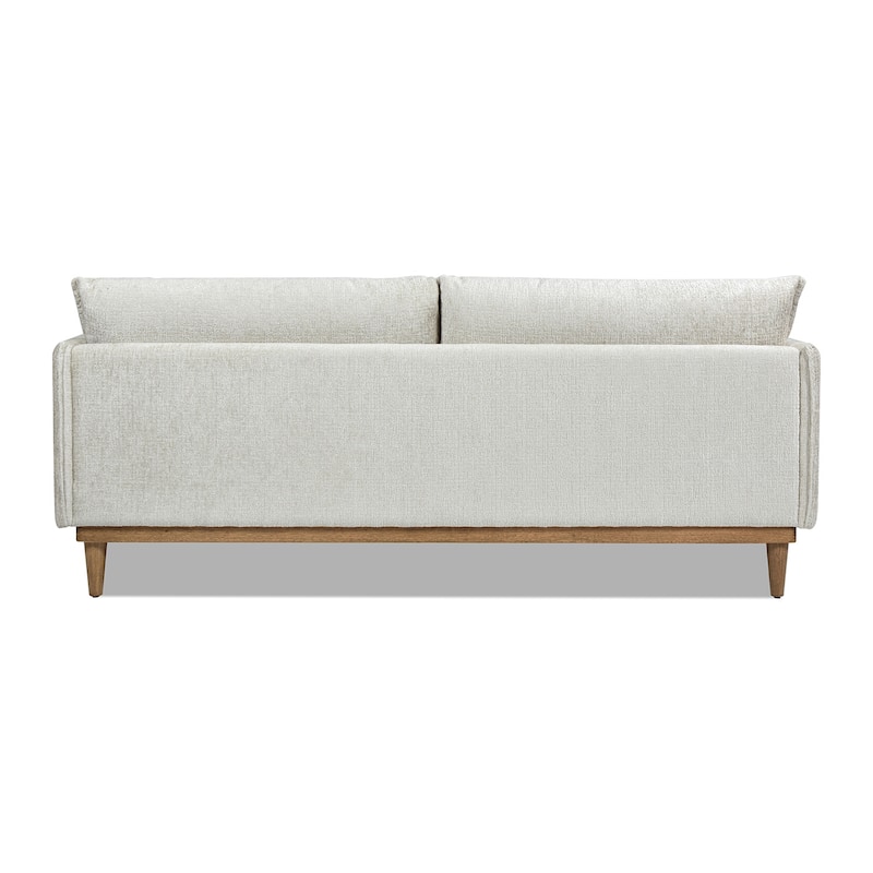 Haven 83" Oak Wood Chenille Flange Arm Sofa with Removable Cushions