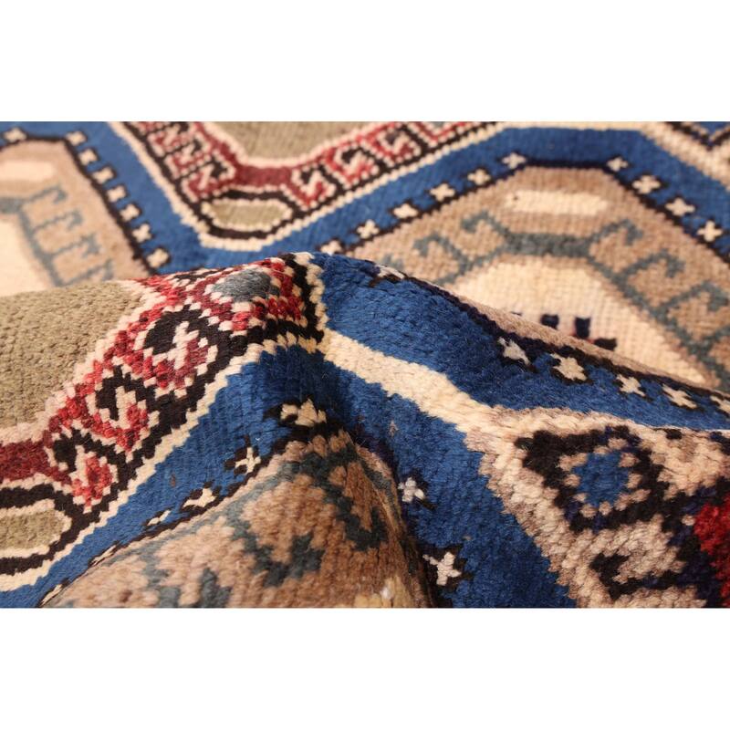ECARPETGALLERY Hand-knotted Melis Vintage Blue Wool Rug - 4'0 x 6'7