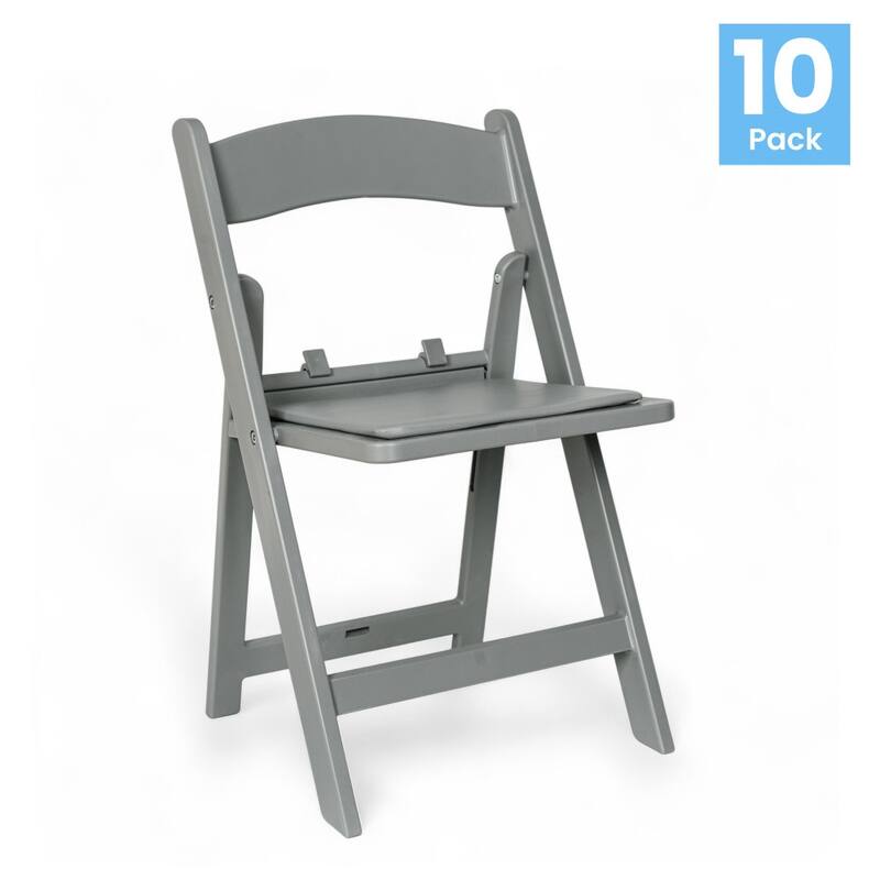 10Pk Kids Resin Folding Chair with Vinyl Padded Seat - 12.25"D x 13.25"W x 21"H