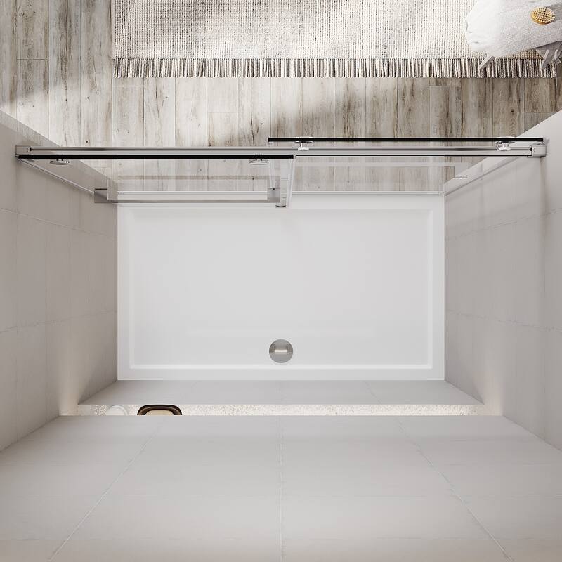 Elegant Frameless Sliding Shower Doors Stainless Steel