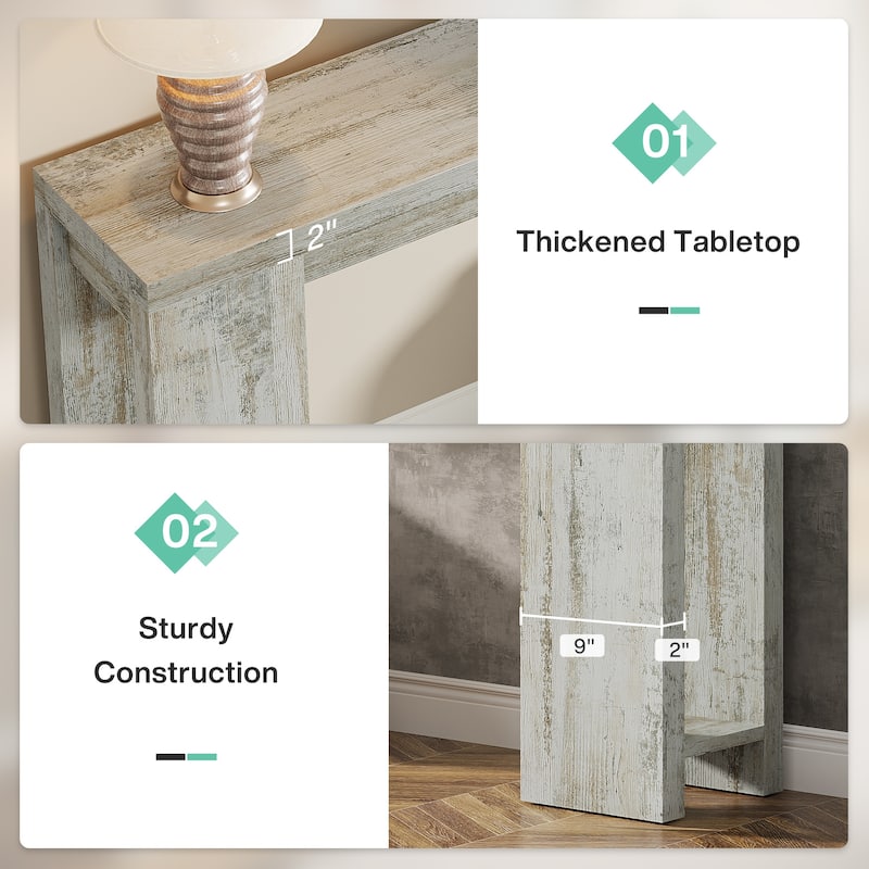 Farmhouse Wood 70.9 Inches Extra Long Console Table for Living Room, Hallway