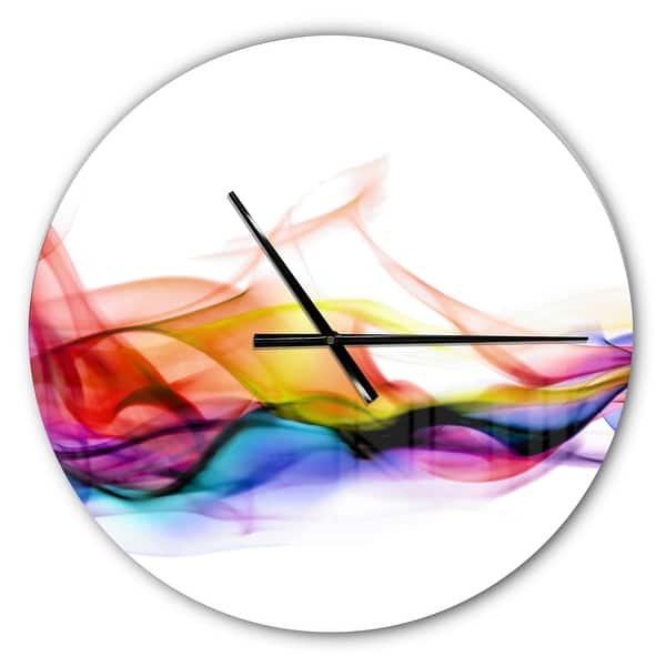 slide 2 of 7, Designart 'Abstract Smoke' Oversized Modern Wall CLock 16 in. wide x 16 in. high