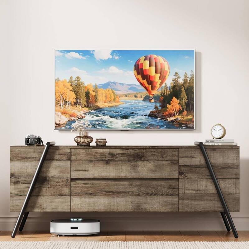 55" Modern TV Stand for Living Room, Entertainment Center with 2 Drawers - N/A - Oak