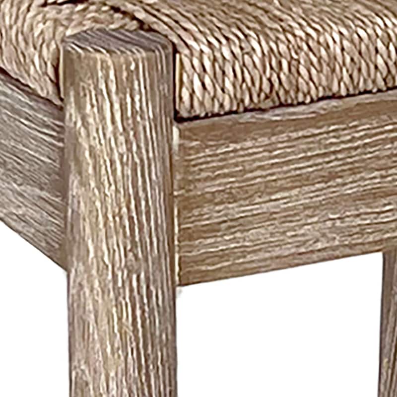 Kairo Natural Oak and Woven Wicker Dining Bar Stool