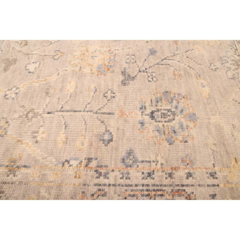 ECARPETGALLERY Hand-knotted Modern Oushak Light Grey Wool Rug - 5'8 x 8'6