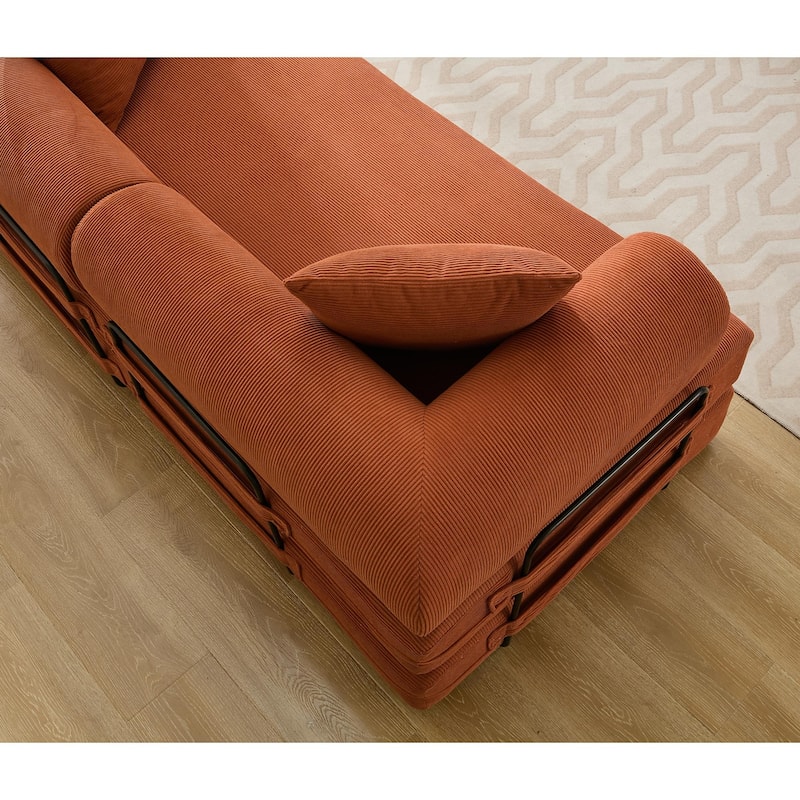 Convertible Out Sofa Bed, 4-in-1 DIY Combination Convertible Sofa, Folding Sleeper Sofa with Adjustable Armrests