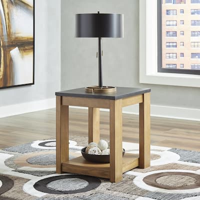 Signature Design by Ashley Quentina Black/Brown Rectangular End Table - 23"W x 21"D x 24"H