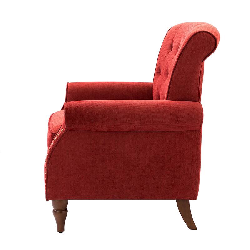 Indiges Comfy Upholstered Accent Armchair with Tufted Back Set of 2 for Bedroom Reading Office
