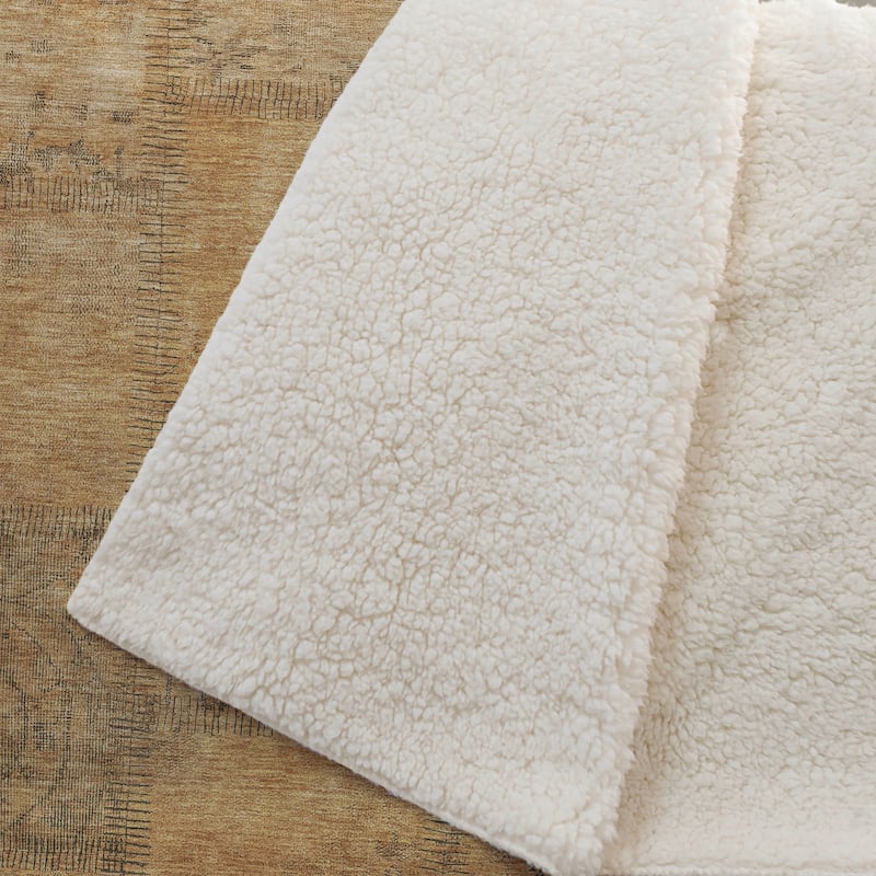 Premium Machine Washable Vintage Patchwork Sherpa Throw Blanket