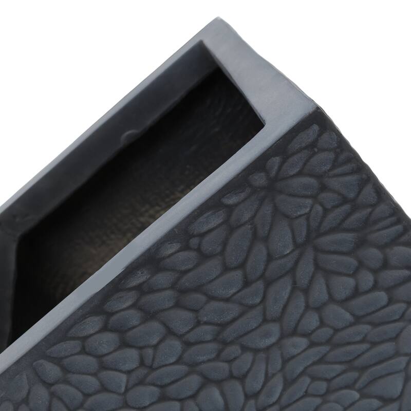 Large Planter, 16.9"+14.37"+11.6" +9.25"Dia Square Magnesium Oxide Planter Set of 4, Flower Pots with Drainage Holes