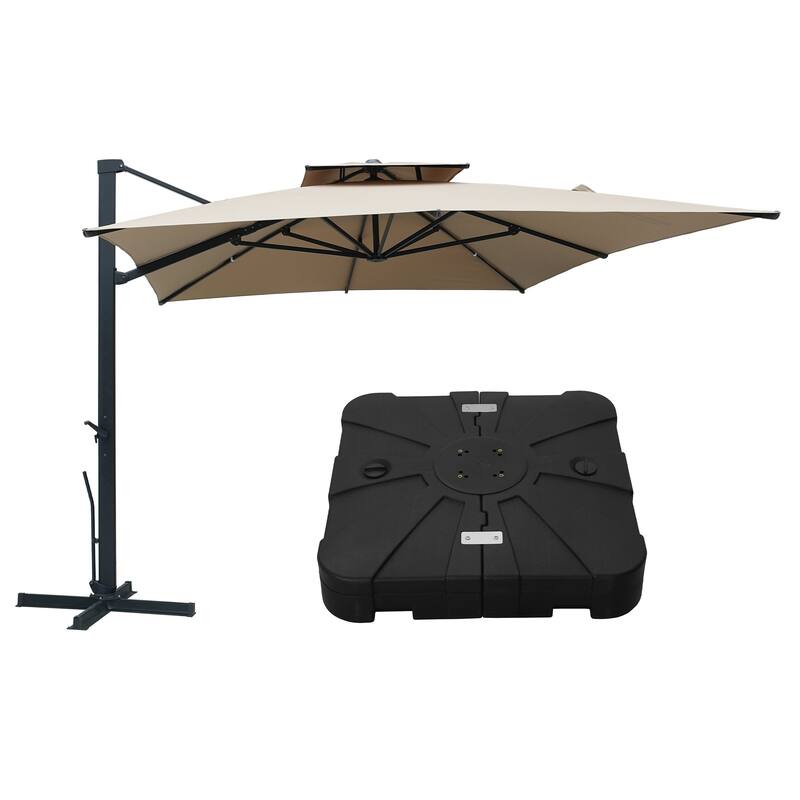 13-Ft Aluminum Dual-Roof Cantilever Umbrella