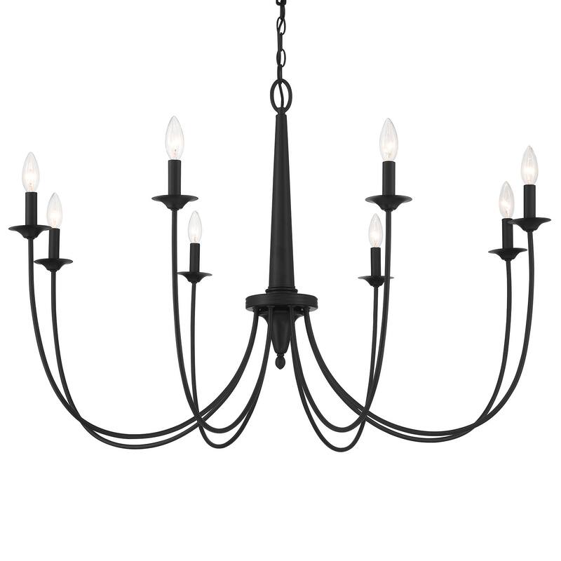 Savoy House 1-1202-8 Stonecrest 8 Light 42" Wide Taper Candle Style - Matte Black