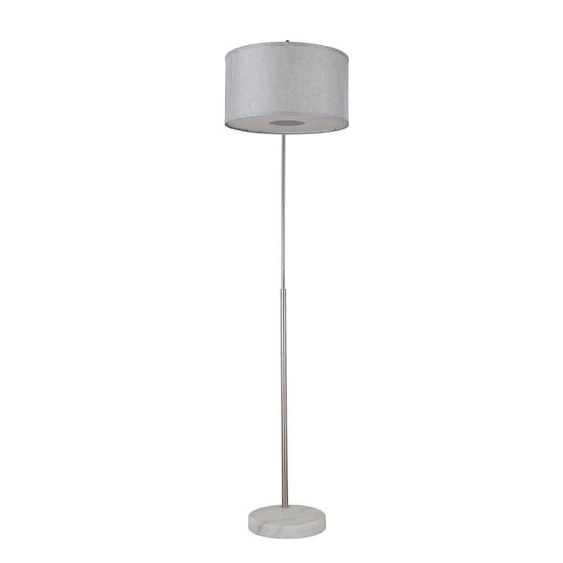 Q-Max 81" Steel Adjustable Arching Floor Lamp With Extra Large Shade and Marble Base